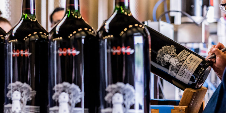Bottling large format Silver Oak wine bottles