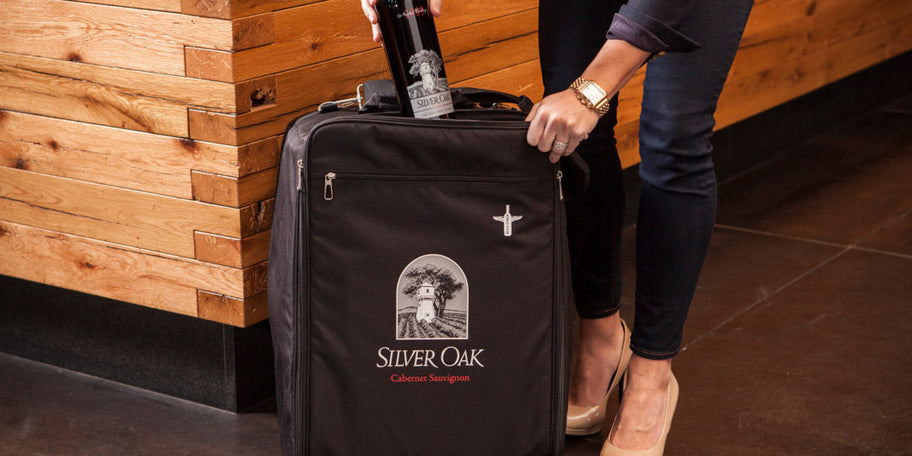 Silver Oak wine check bag