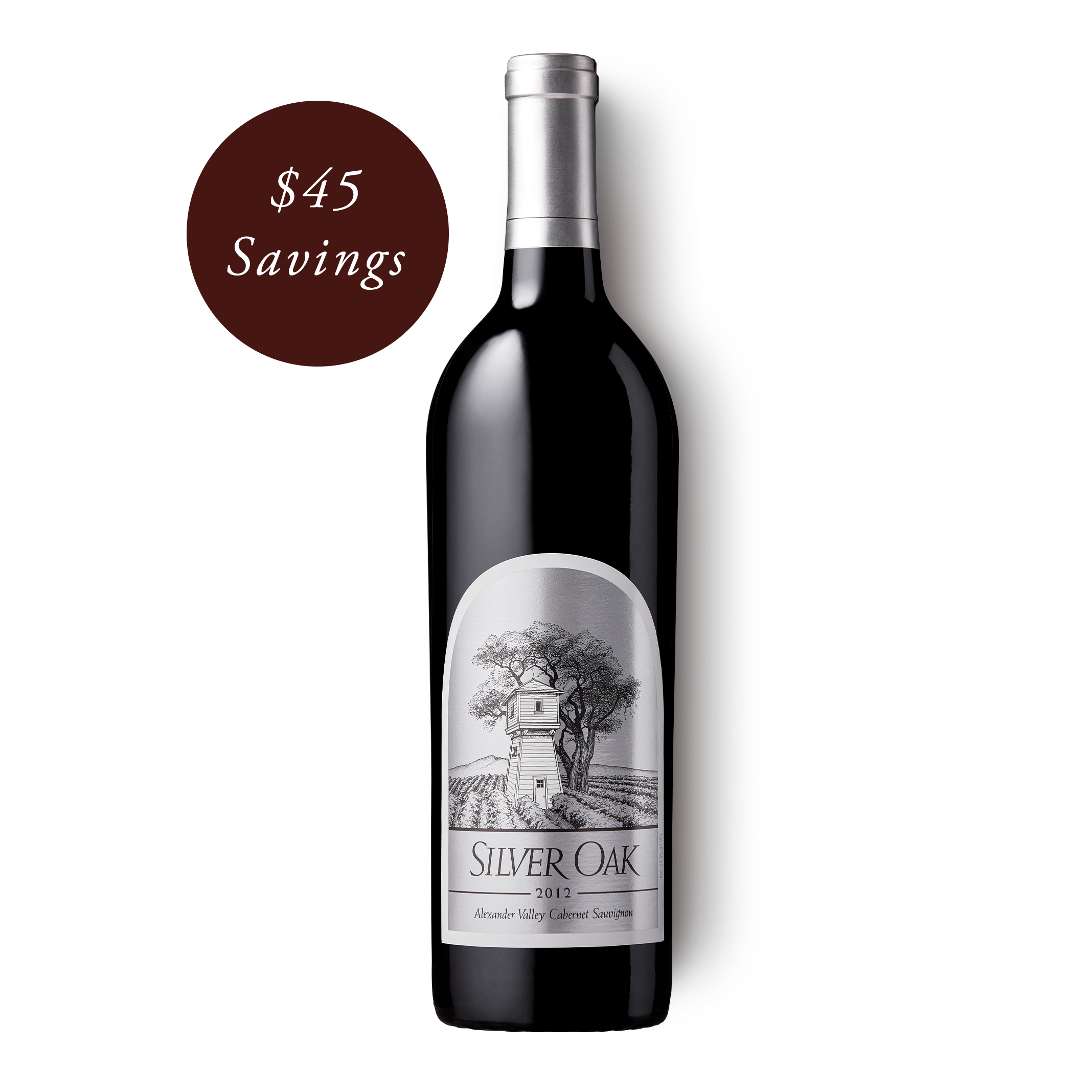 $45 Savings | 2012 Silver Oak Alexander Valley Cabernet Sauvignon wine bottle