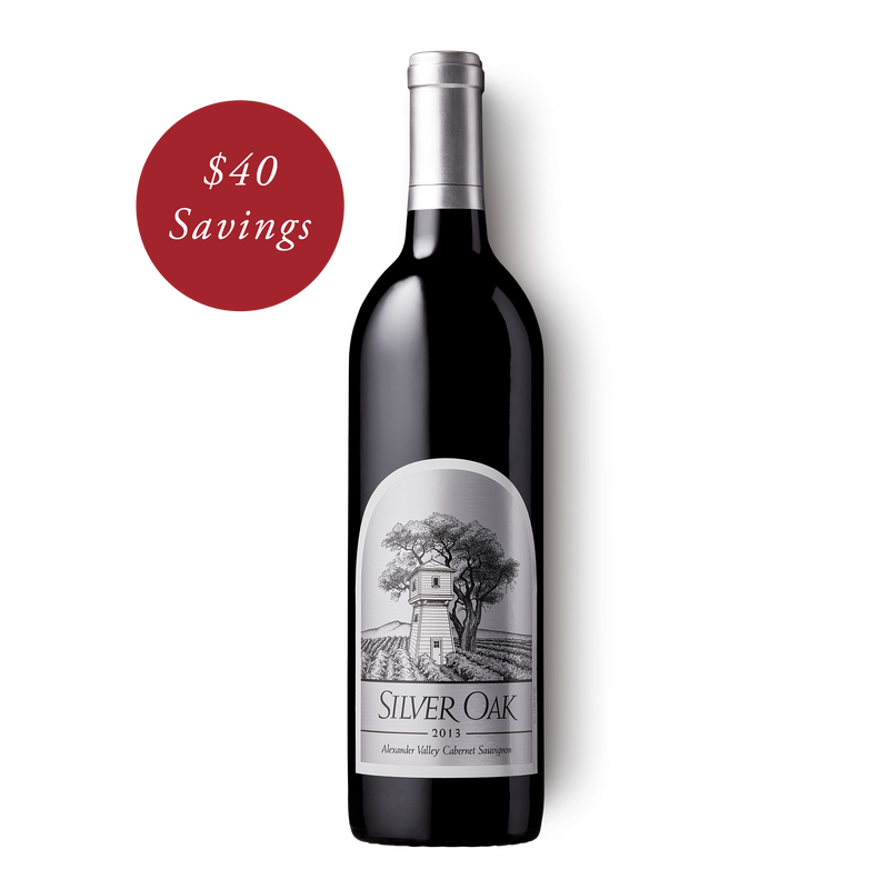 2013 Alexander Valley Cabernet Sauvignon wine bottle with a badge that says $40 Savings