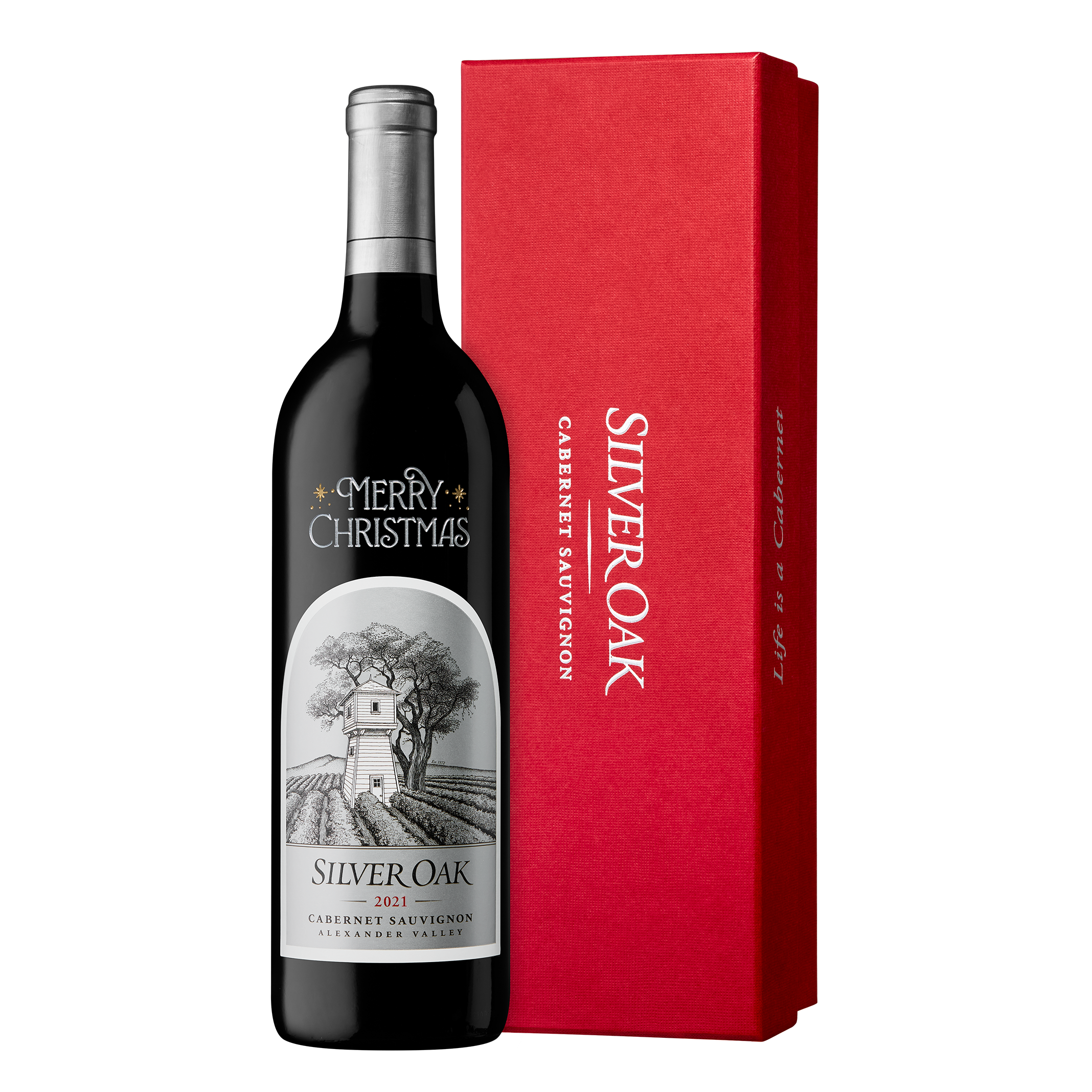 Merry Christmas etched Alexander Valley Cabernet