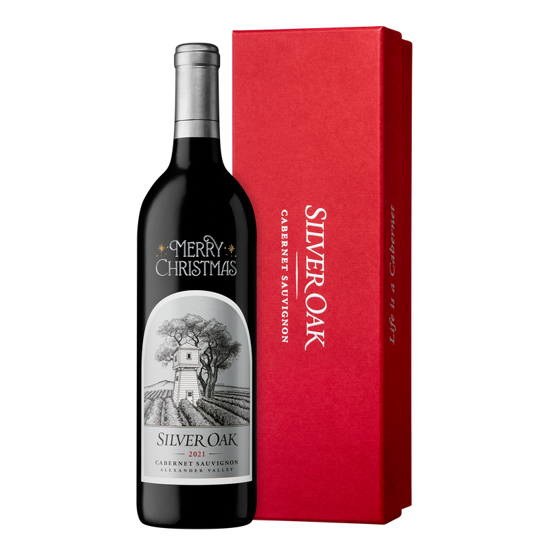 Merry Christmas etched Alexander Valley Cabernet