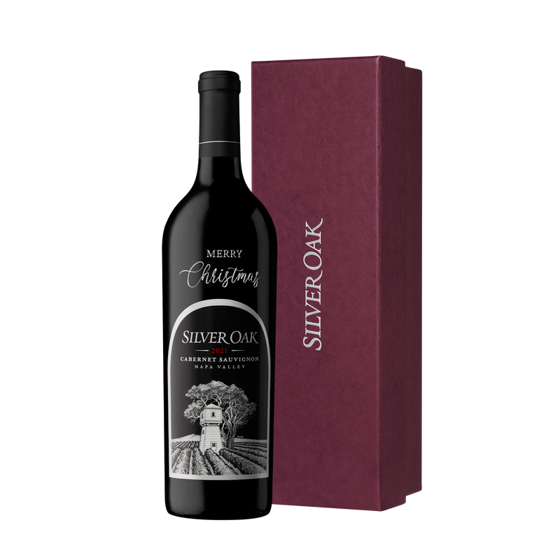 2021 Silver Oak Napa Valley Cabernet Sauvignon 750ml hand-etched with the message 