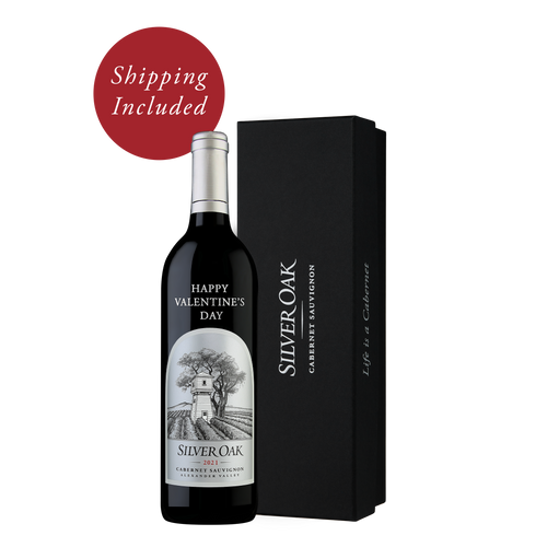 Happy Valentine's Day Etched Alexander Valley Gift with black Silver Oak gift box | Shipping Included badge
