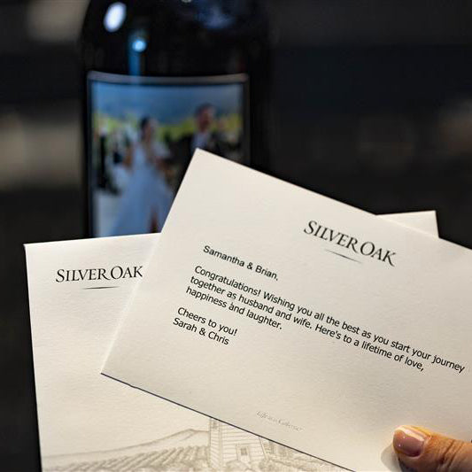 Silver Oak printed note card for gift orders