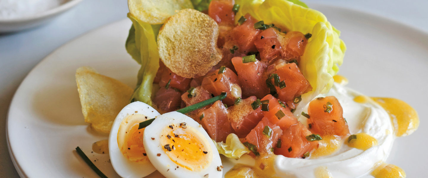 Cured Salmon Bistro Salad with Petite Lettuces-image